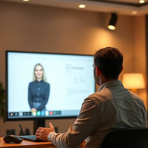 Persona participando en un curso de oratoria online.
